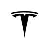Tesla logo in black and white