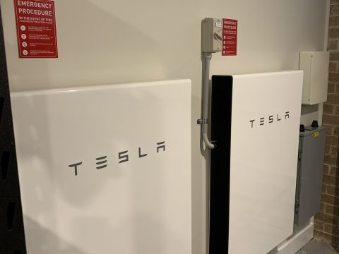 Tesla Powerwall 2's mounted