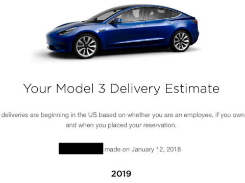 My Tesla model 3 delivery estimate